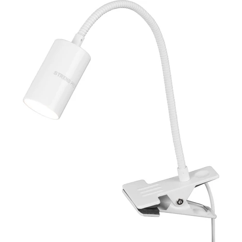 Lámpa Strend Pro, asztali, csíptethető, alumínium, fehér, USB, 41 cm