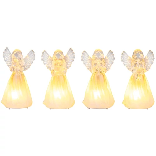 Angyal MagicHome Karácsonyi, műanyag, vegyes mintákkal, 1xLED meleg fehér, 6x5x11 cm, 3xLR44, gyűjtő