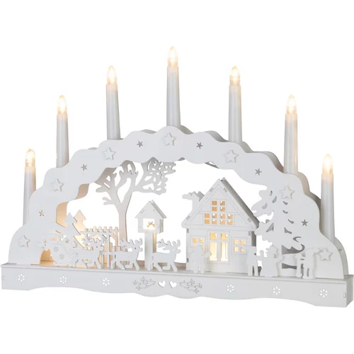 Dekoráció MagicHome Karácsony, házikó, műanyag, 10xLED meleg fehér, 45x5.2x31 cm, 2xAA