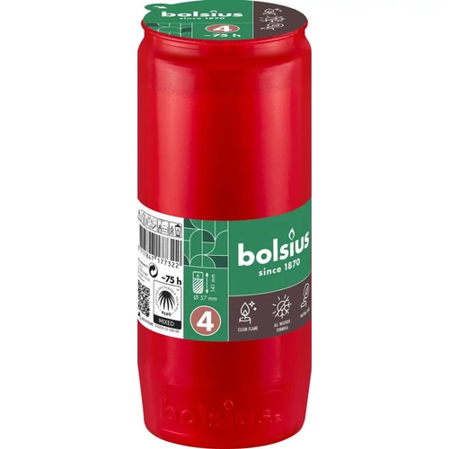 Mécsesbetét Bolsius, 75 óra, 238 g, 57x141 mm, piros, olaj