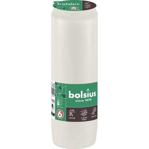 Mécsesbetét Bolsius, 110 óra, 342 g, 57x177 mm, fehér, olaj