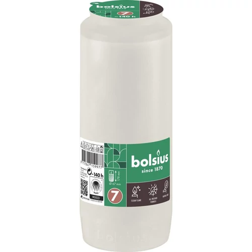Mécsesbetét Bolsius, 140 óra, 471 g, 67x178 mm, fehér, olaj