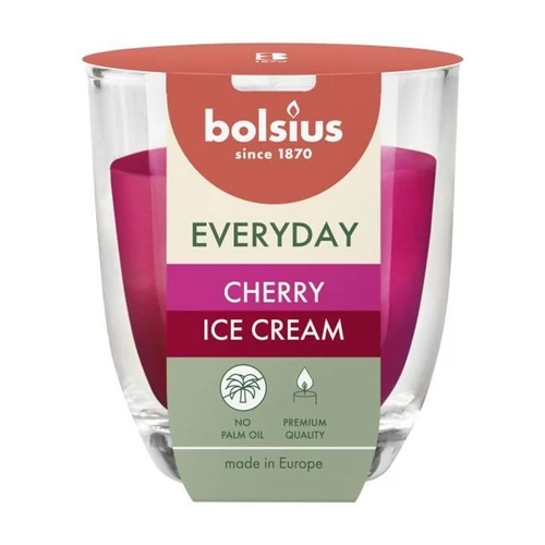 Gyertya Bolsius Everyday, cseresznyefagylalt, 80x70 mm, üvegben