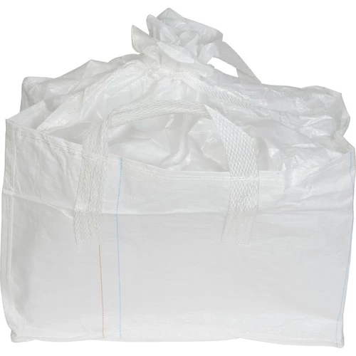 BigBag zsák TSF2, 68x35x46 cm, PP, 2 fül, fehér, zsinóros zsák, lapos aljú, max. 100 kg, kerti