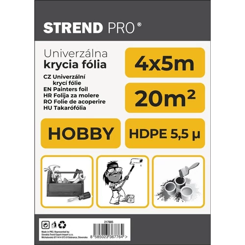 Takarófólia Strend Pro Hobby, festő, 4x5 m, 6µ, takaró