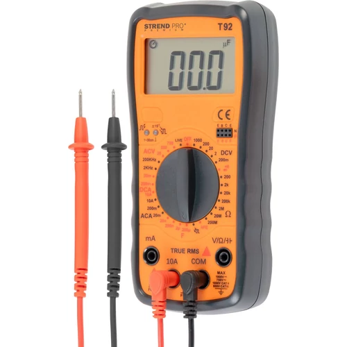 Multiméter Strend Pro Premium, digitális, 1000A, 10A, 9V elem