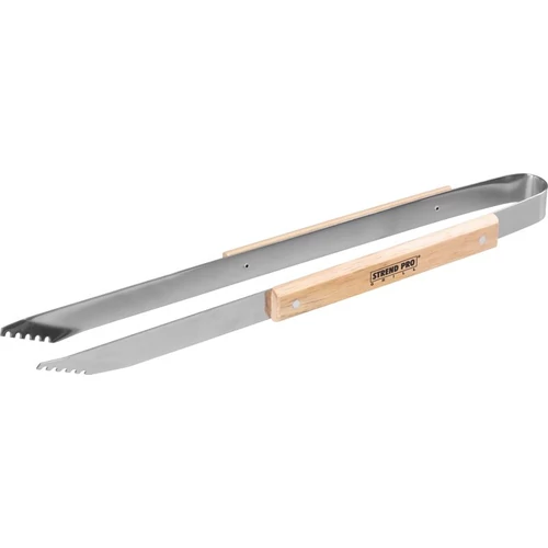 Fogó Strend Pro Grill, grillhez, rozsdamentes acél, 45cm, fa nyéllel