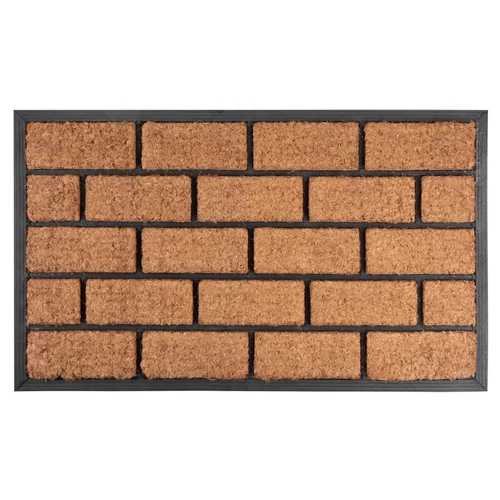 Lábtörlő MagicHome RBC 124, bejárati, Téglafal, 45x75 cm, gumi/kókusz