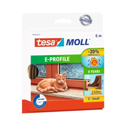 Tömítés tesa profil E, barna, hossz 6 m