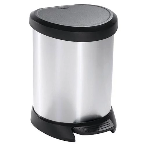 Szemetes Curver® DECO BIN, 5 literes, ezüst/fekete, pedállal