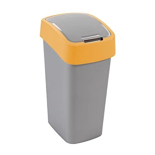 Szemetes Curver® FLIP BIN, 25 literes, ezüstszürke/sárga