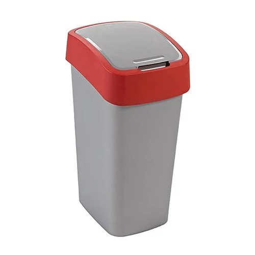 Szemetes Curver® FLIP BIN, 25 literes, ezüstszürke/piros