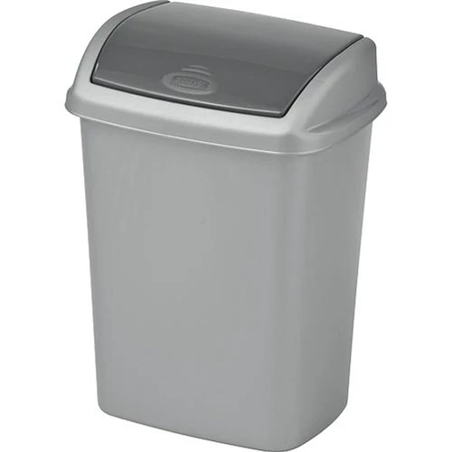 Szemetes Curver® DOMINIK, 10 literes, ezüst/grafit
