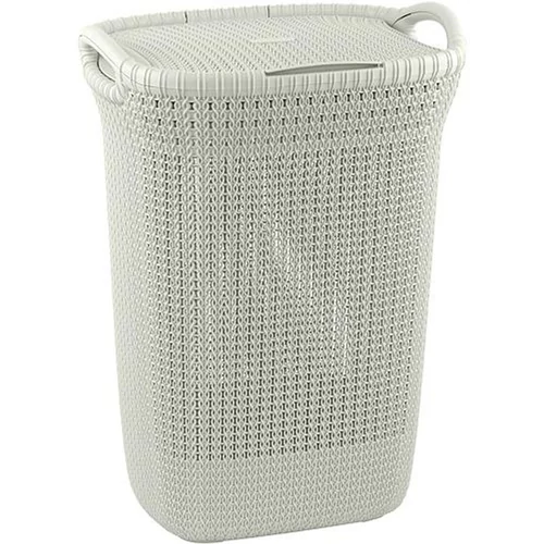 Kosár Curver® KNIT 3676, 57 literes, krémszínű, 45x34x61 cm, szennyeshez, ruhához