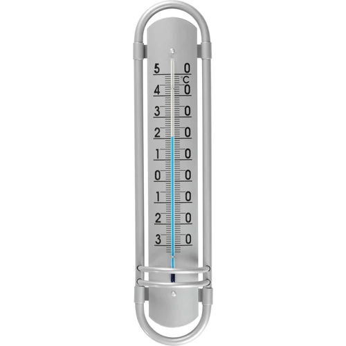Hőmérő Strend Pro TM-180 Borderer, kültéri, ablakra, 380x88x35 mm, alumínium megjelenésű, műanyag