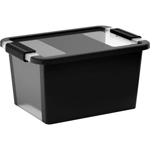 Box fedővel KIS Bi-Box S, 11 liter, fekete, 26x36,5x19 cm