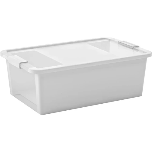 Box fedővel KIS Bi-Box M, 26 liter, fehér, 35x55x19 cm
