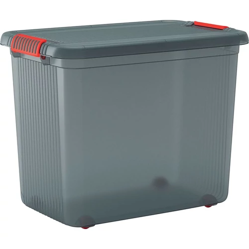 Box fedővel KIS K Latch XXL, szürke/narancs, 39x59x45 cm