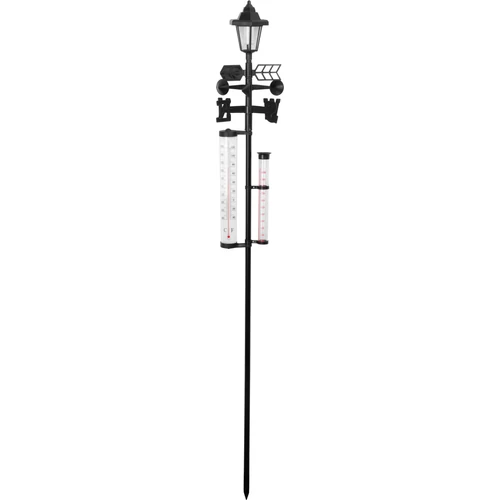 Időjárás állomás SWS29, 158 cm, kerti esőmérő, hőmérő, szolár lámpa, szélirány