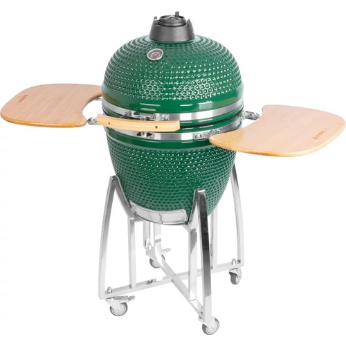 Grill Strend Pro Kamado Egg 21", 46,7 cm átmérő, 91 cm grillmagasság, zöld, 130x73x122 cm