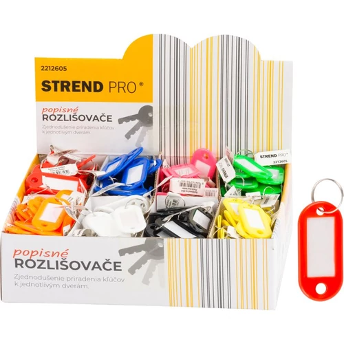 Kulcstartó jelölő Strend Pro, kulcstartó jelölő, vegyes színek, eladódoboz 200 db