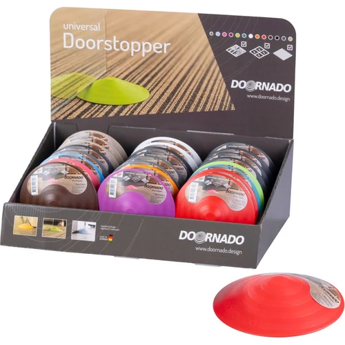 Ajtóütköző DOORSTOPPER, ütköző, műanyag ajtóhoz, padlóra, vegyes színek, Sellbox 24 db