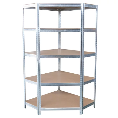 Polc Racks RAT80, sarok, fém, MDF, 5 polcos, 180x90x40 cm, max. 150 kg/polc