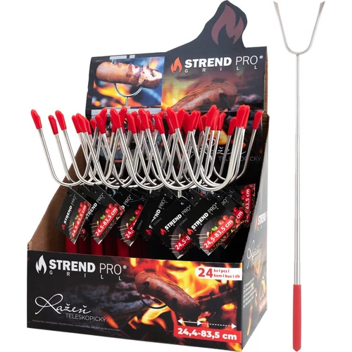 Nyárs Strend Pro Grill, sütéshez, teleszkópos, 25-88 cm, Sellbox 24 db