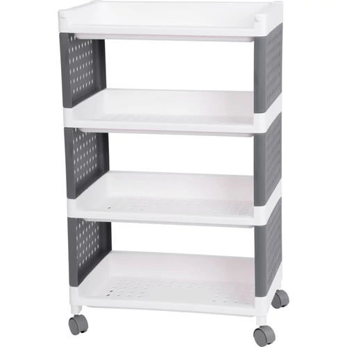 Polc MagicHome Rolly, műanyag, 4 polcos, 49x29x75,5 cm, görgőkön