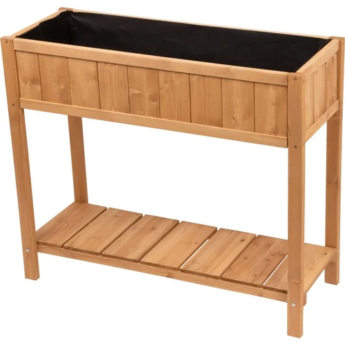 Magaságyás Strend Pro Garden, 89x33x76 cm, alsó polccal, fa, magasított, lábakkal