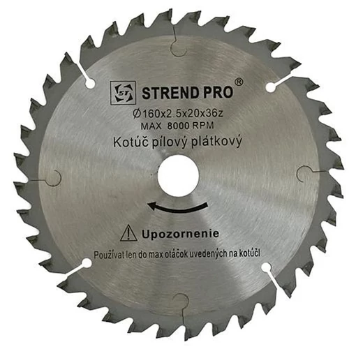 Tárcsa Strend Pro SuperSaw NWC, 160x2,5x20, 36T, fához, fűrész, SK lapkák