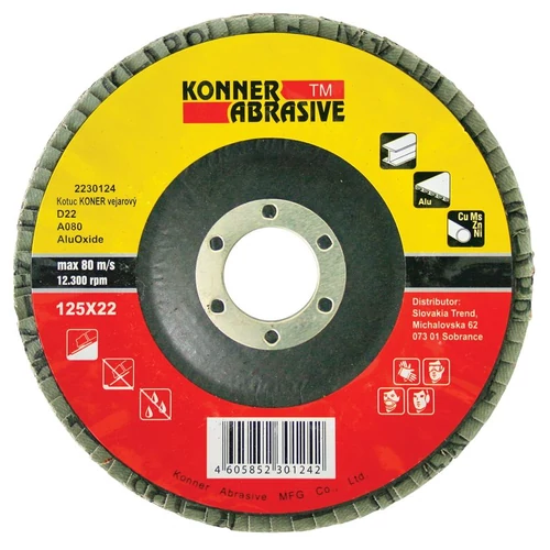 Tárcsa KONNER D22, 150x22 mm, A80, alumínium-oxid, lamellás
