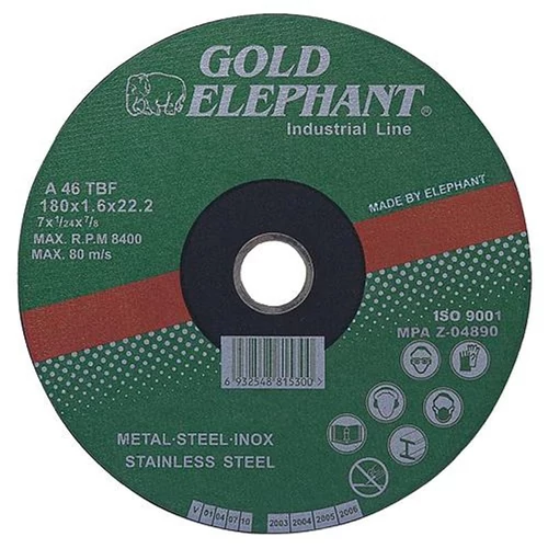 Tárcsa Gold Elephant 41AA, 125x1,0x22,2 mm, fém- és rozsdamentesacél-vágó, A46TBF