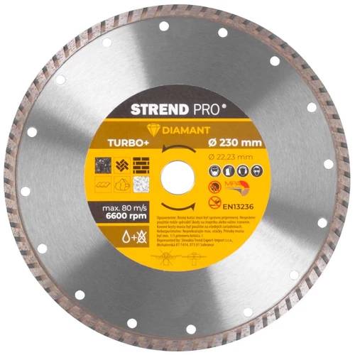 Tárcsa Strend Pro 521C, 230 mm, gyémánt, Turbo +
