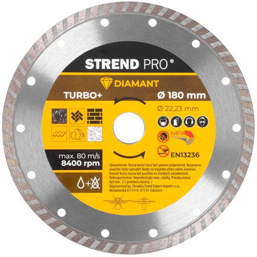 Tárcsa Strend Pro 521C, 180 mm, gyémánt, Turbo +