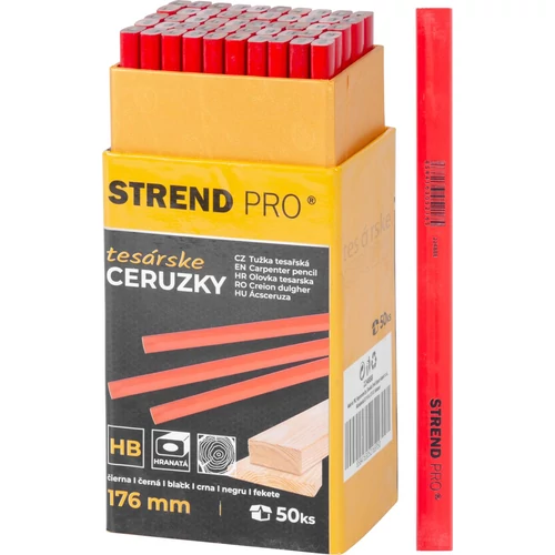 Ceruza Strend Pro, ács, 176 mm, szögletes, fekete bél, Sellbox 50 db