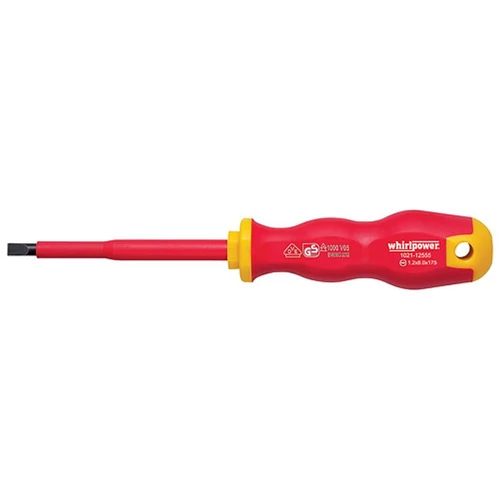 Csavarhúzó Whirlpower® 1021, 5.5/125 mm, lapos, DIN5264, VDE 1000, villanyszerelő
