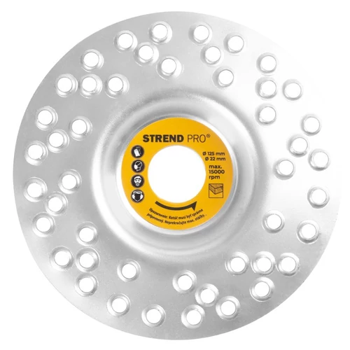 Tárcsa Strend Pro, 125 mm, facsiszoló, furatokkal, sarokcsiszolóhoz