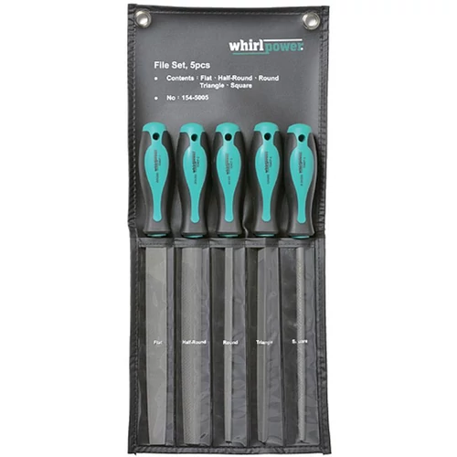 Reszelőkészlet Whirlpower® 154-5005, 5 részes, 200 mm, lapos, kerek, négyzetes, egyenes, félköríves