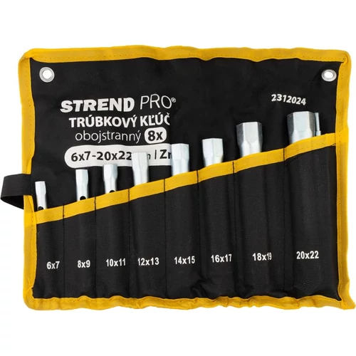 Kulcs Strend Pro, 6x7-20x22 mm, cső, kétoldalas, Zn, 8 db-os készlet