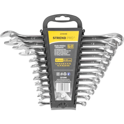 Kulcs készlet Strend Pro HR31584, 12 részes, Cr-V, 6-22 mm, csillag-villás
