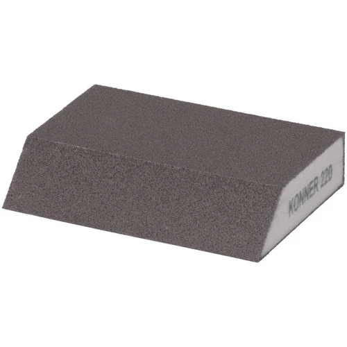 Szivacs KONNER G220, csiszolószivacs, 125x90x65x25 mm, ferde