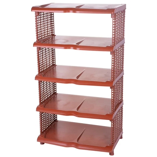 Cipőpolc Strend Pro, 5 szintes, műanyag, rattan, 48x30,5x86 cm