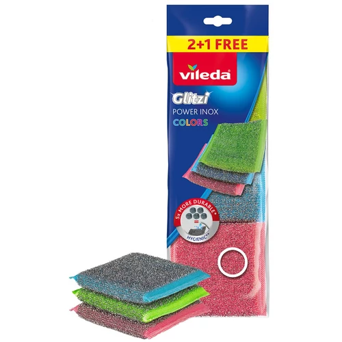 Drótkefe Vileda Power Inox Colors 2+1 db