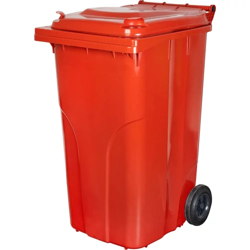Edény Europlast 240 liter, műanyag, piros, szemeteskuka
