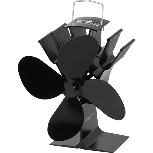 Ventilátor Strend Pro, kandalló, álló, hőhajtású, 4-lapátos, fekete