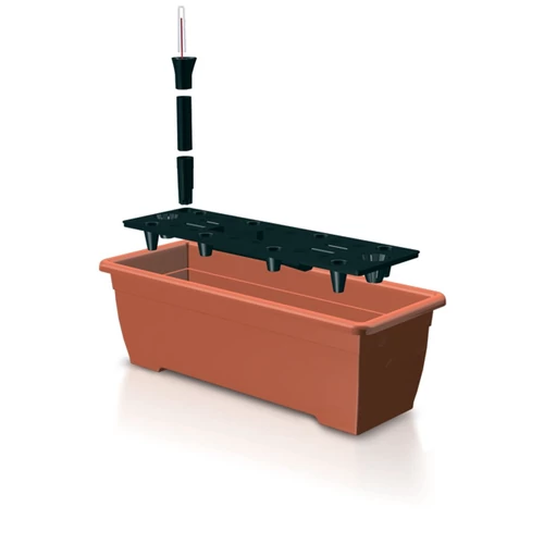 Virágcserép BALCONY CAN ISBT5CAN, 19x50x16 cm, 7,5 liter, öntözőrendszerrel, terrakotta