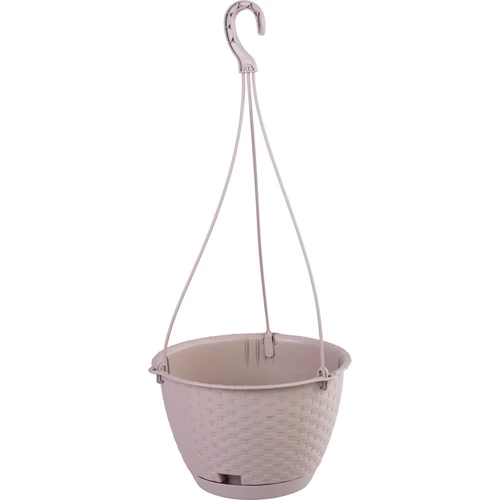 Virágcserép RATOLLA Round W 240, függő, mokka, alátéttel, akasztóval