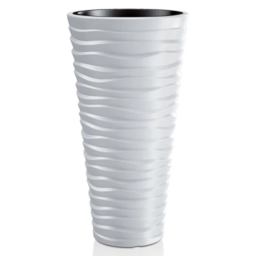 Virágcserép betéttel SAND Slim 400, 390x750 mm, fehér