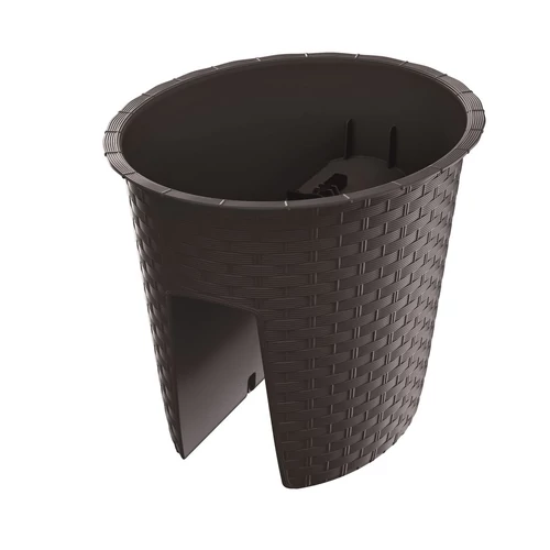 Virágcserép RATOLLA Railing Oval 300, barna, korlátra